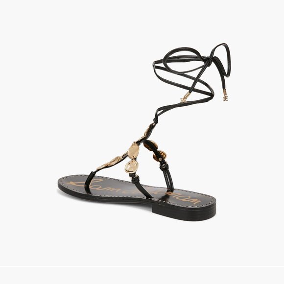 NEW Sam Edelman Deirdre Ankle Wrap Sandal (Women) 8.5M, BLACK - Picture 5 of 11